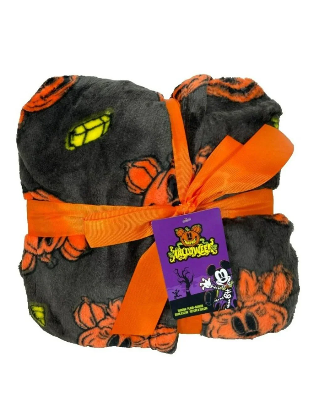 Disney Mickey & Minnie Halloween Plush Throw Blanket 50